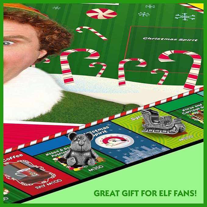 Winning Moves Elf Monopoly Board Game, 2-6 Players, Ages 8 Plus, Board Game, Recommended for Board Games