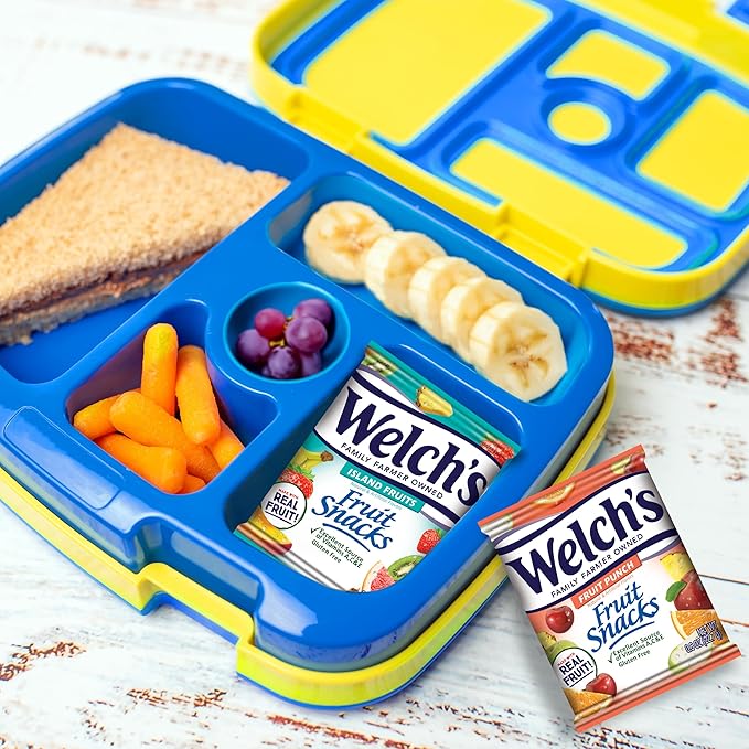 Welch's Fruit Snacks, Fruit Punch & Island Fruits & Berries 'N Cherries Snack Box, Gluten Free, 0.8oz Snack Packs (Pack of 60)