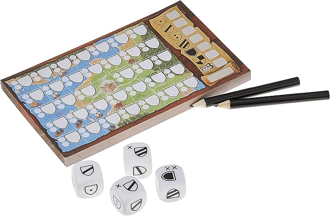 Blue Orange Games Kingdomino Duel, Roll & Write Board Game - Dice Rolling version of the Award Winning Strategy Board Game Kingdomino - 2 players. Recommended for ages 8 & Up