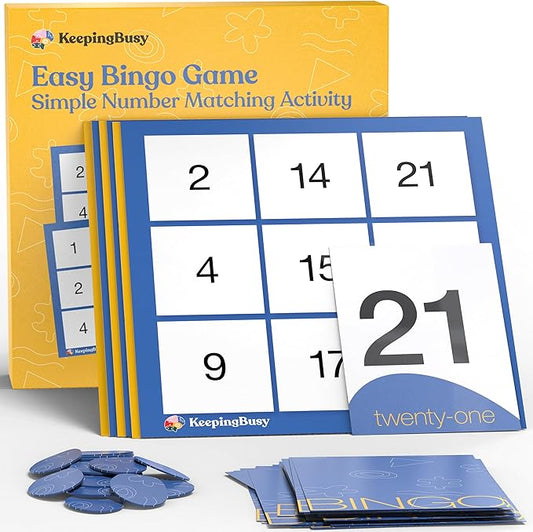 Keeping Busy Bingo Dementia Activities for Seniors | Games for Seniors with Dementia Products for Elderly | Alzheimers Products for Elderly Alzheimers Activities Bingo Games Cards, Chips & 6 Board Set