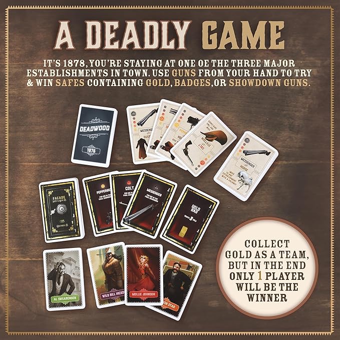 Facade Dark Cites Series Board Game of Strategy, Deceit, and Luck - Card Game for Teens Adults and Family - Deluxe Deadwood 1876