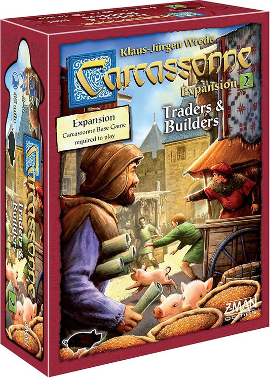 Carcassonne Traders & Builders Board Game EXPANSION - New Strategies Await! Medieval Tile-Laying Strategy Game for Kids and Adults, Ages 7+, 2-6 Players, 45 Minute Playtime, Made by Z-Man Games