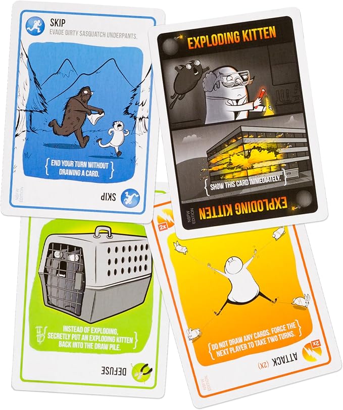 NSFW by Exploding Kittens - Card Games for Adults & Teens - A Russian Roulette Card Game (Package May Vary)
