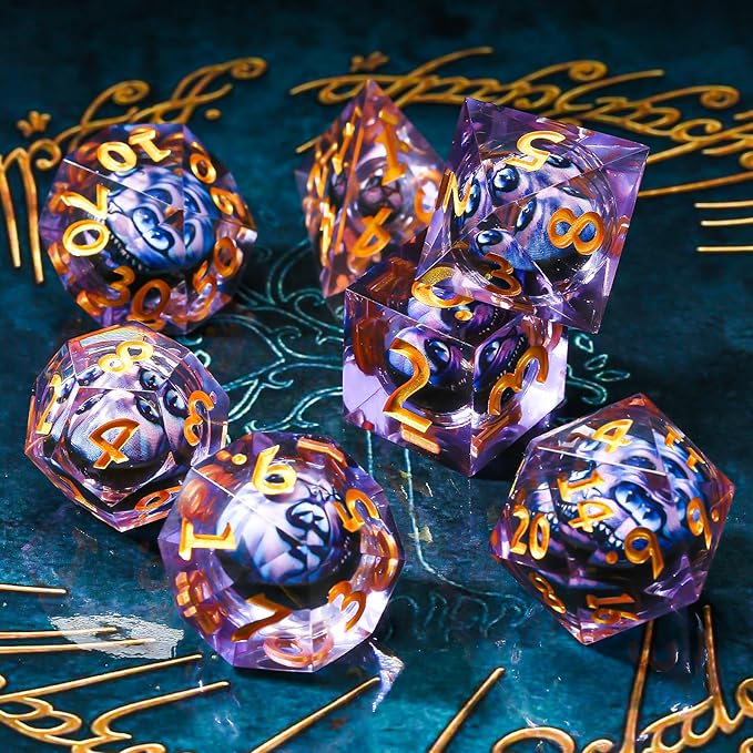 Liquid Core Dragon Eye D&D Dice Set,Polyhedral Dice for Dungeons and Dragons TTRPG