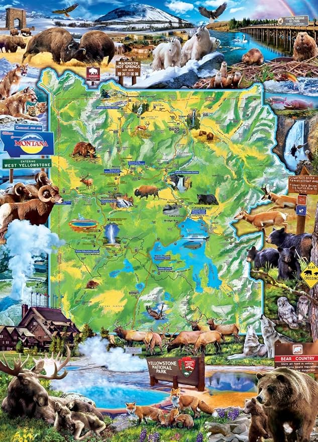 MasterPieces 1000 Piece Jigsaw Puzzle for Adults, Family, Or Youth - Yellowstone National Park - 19.25"x26.75"
