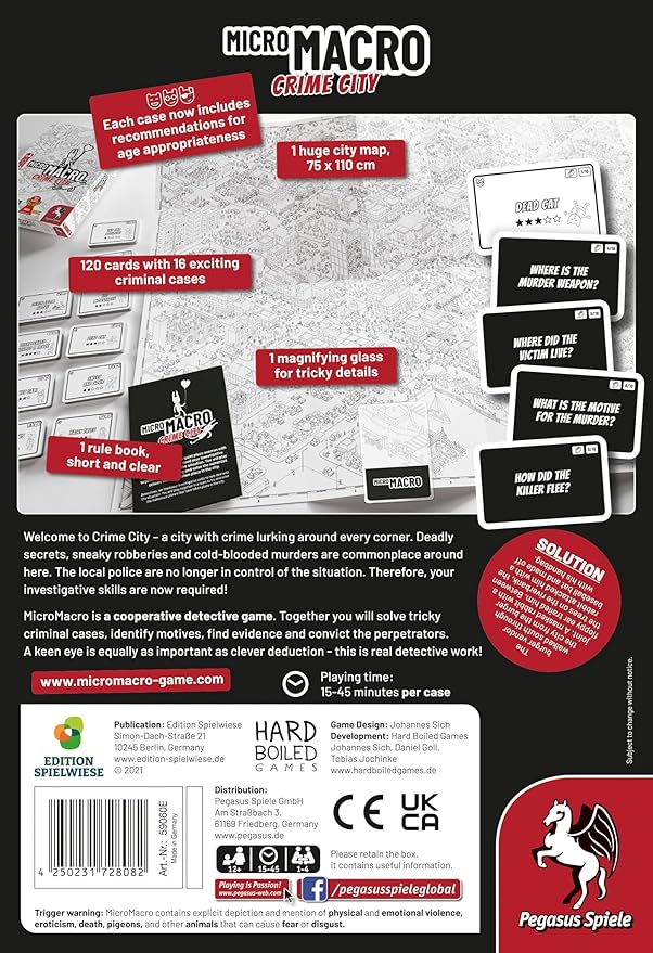 MicroMacro: Crime City - Board Game by Pegasus Spiele 1-4 Players – 15-45 Minutes of Gameplay – for Family Game Night – Kids and Adults Ages 12+ - English Version