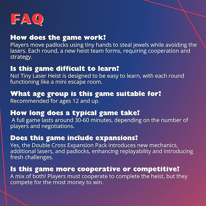 Tiny Laser Heist – Hilarious 3D Heist Game, Outsmart & Negotiate for The Loot, Fun Cooperative Board Game for Ages 12+, Perfect for Game Nights & Parties, 3-6 Players