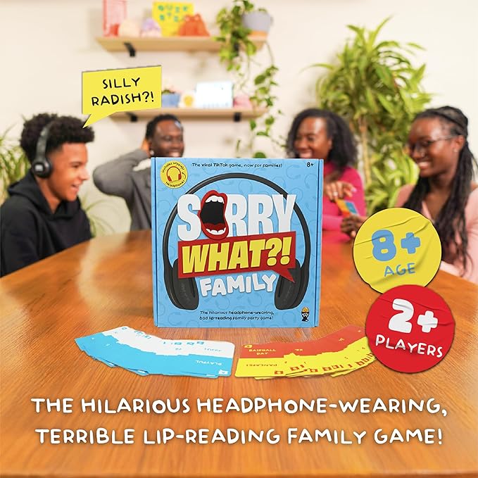Sorry What – Hilarious Bad-Lip Reading Party Games for Adults Based on The Headphone Challenge TikTok Trend (Family Edition (Age 8+))