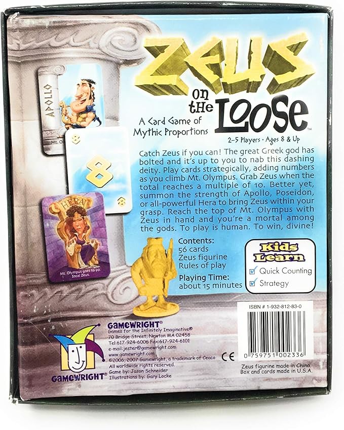 Gamewright - Zeus on the Loose – A Card Game of Mythic Proportions