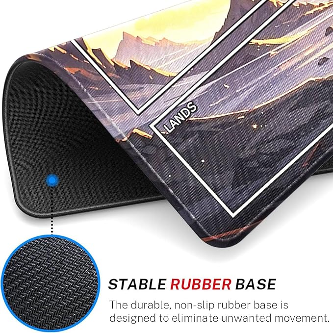 MTG Playmat- Stitched Edges Forest TCG Playmat-Non-Slip Landscape Play Mat Smooth Surface Rubber Base Board Game Mousepad 24x14 inches for Trading Card Game Playing with Storage Bags