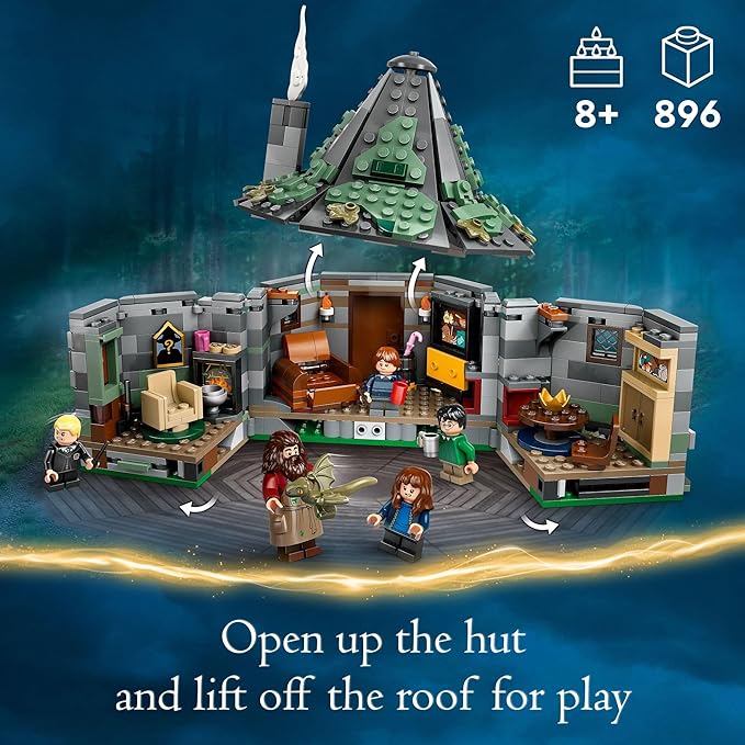LEGO Harry Potter Hagrid's Hut: an Unexpected Visit - Harry Potter Toy for Boys & Girls Ages 8+ - Kids Building Toys W/Buildable House, 7 Minifigures & Dragon - 76428