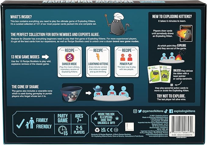 Recipes for Disaster by Exploding Kittens - 2-5 Players - Ages 7+ - 15 Minutes to Play - Deluxe High Stakes Card Game - Ideal for Party, Family Game Night, Kids and Adults