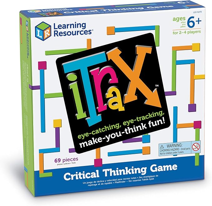 Learning Resources iTrax Critical Thinking Game - 69 Pieces, Ages 6+ Brainteaser Games for Kids, Develops Critical Thinking Skills, Board Games