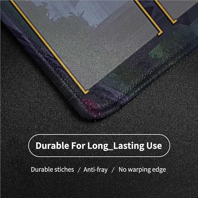 MTG Playmat Stitched Edges, Game MTG Mat for MTG TCG 24 x 14 inches Trading Card Inked TCG Playmats with Storage Bag Smooth Rubber Surface Battle Game