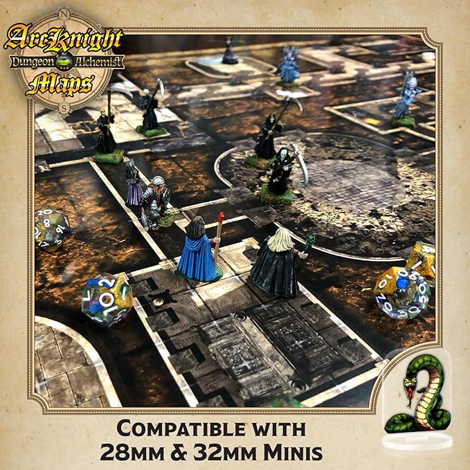 Arcknight The Pharaoh’s Pyramid map Pack - 16 Modular RPG Maps in 8 Double-Sided Pages, 1" Square Grid, Modular & Versatile Design for Tabletop Gaming - BattleMaps for Dungeons & Dragons & More