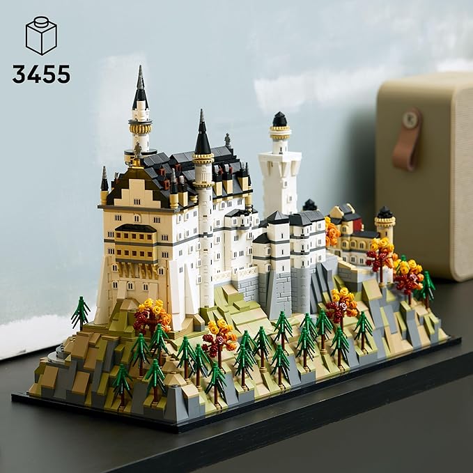LEGO Architecture Neuschwanstein Castle Building Set - Collectible Bavarian Castle Model Kit for Arts & Crafts - Building Blocks for Adults, Ages 18+ - Gifts for Men and Women - 21063