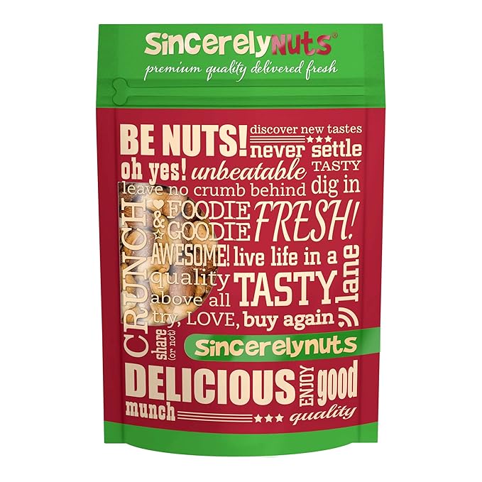 Sincerely Nuts Roasted & Unsalted Mixed Nuts (1 LB) Almonds, Cashews, Brazil Nuts, Hazelnuts & Pecans - Vegan, Kosher & Gluten-Free Food-Nutrient Rich Alternative Treat for the Whole Family