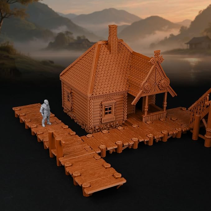 Modular Wharf RPG Terrain Set for Tabletop Roleplaying – Highly Detailed DND Accessories, TTRPG Buildings, Dungeons and Dragons Map Props for 28mm Miniatures-AF689
