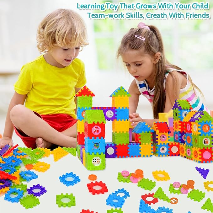 FUBAODA Building Blocks for Toddlers & Kids 180 Pcs Toy Building Sets – STEM Building Toys –Interlocking Building Blocks for Toddlers and Kids