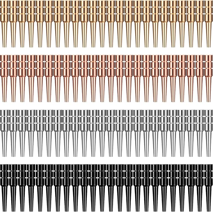 Leitee 96 Pieces Metal Cribbage Board Pegs Fit 1/8 Holes Cribbage Pins with a Tapered Design for Family and Friend Traditional Board Game, 4 Colors
