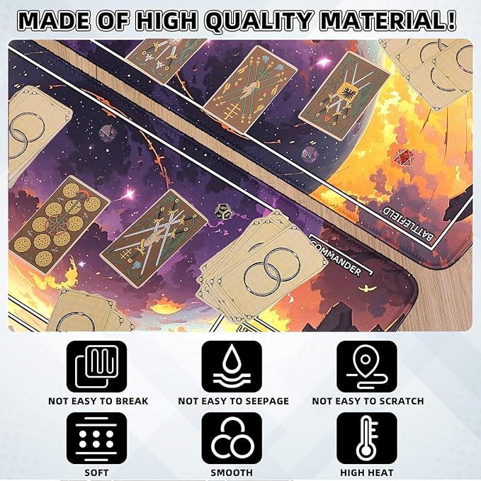 MTG Playmat- Stitched Edges Forest TCG Playmat-Non-Slip Landscape Play Mat Smooth Surface Rubber Base Board Game Mousepad 24x14 inches for Trading Card Game Playing with Storage Bags