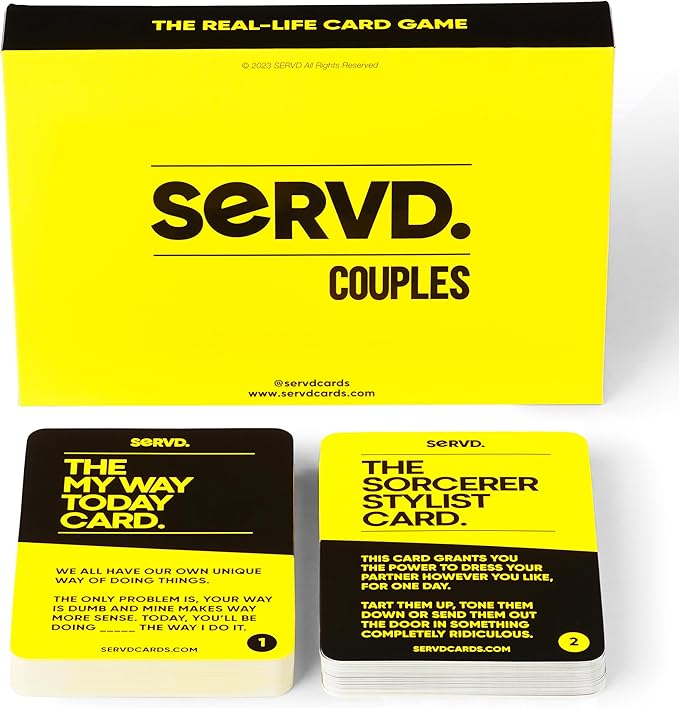 SERVD - Couples - The Hilarious Real-Life Couples Card Game | Funny Gift for Anniversary, Valentine's Day, Christmas, Date Nights & More | Unique Strategy Game