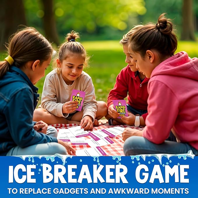 QUOKKA Kids Conversation Cards Game - Break The Ice Game for Kids and Families - Icebreaker Cards with 500+ Questions - Family Game for Kids 8-12 - Perfect for Family Game Night I Premium Version