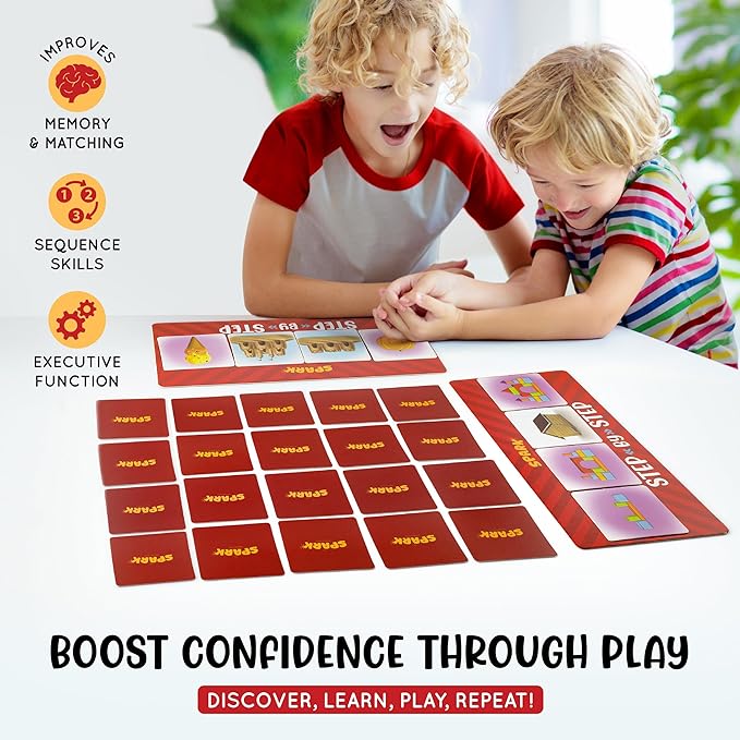 SPARK INNOVATIONS Sequence Board Game, Sequencing Card Game, Homeschool Supplies, Sequence Cards for Kids Picture Cards, Preschool Must Have, Educational Board Games