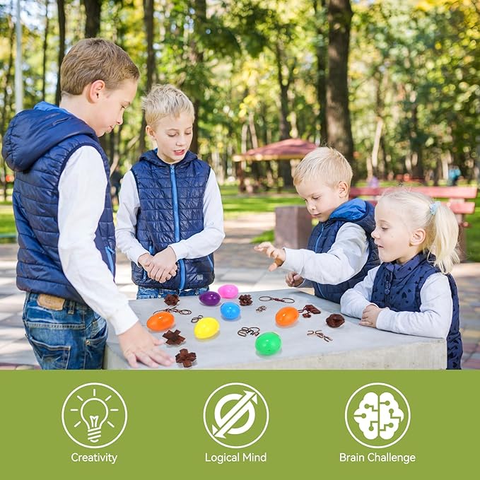 24 Pcs Brain Teaser Puzzles for Adults Teens - Wooden Puzzles 3D Puzzle Game Toys for Adults Teens - Metal Unlock Interlocking Puzzle Adult IQ Education Smart Toys