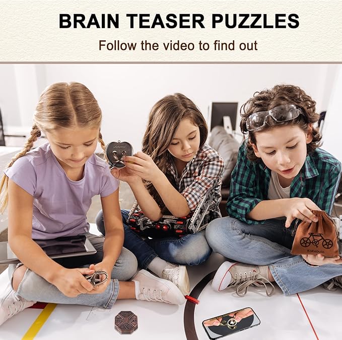 9pcs Metal Puzzle for Adult Disentanglement Puzzles Lock Puzzle Games Set Gift for Adults Teenagers Kids