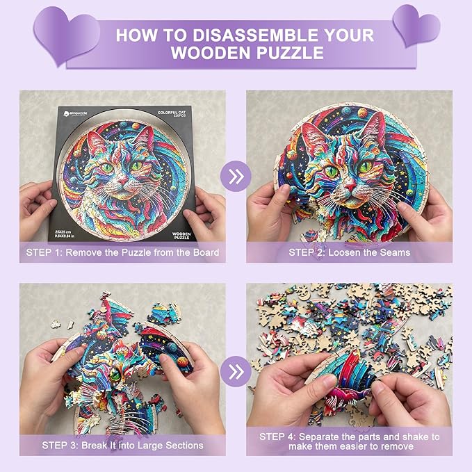 Wooden Puzzle for Adults – Unique Lion-Shaped Jigsaw, Animal Style Brain Teaser for Kids & Teens, 220 Pieces, 10"x10", Ships as Whole Puzzle Board (No Loose Pieces), Gift-Ready Box, Fun Family Game