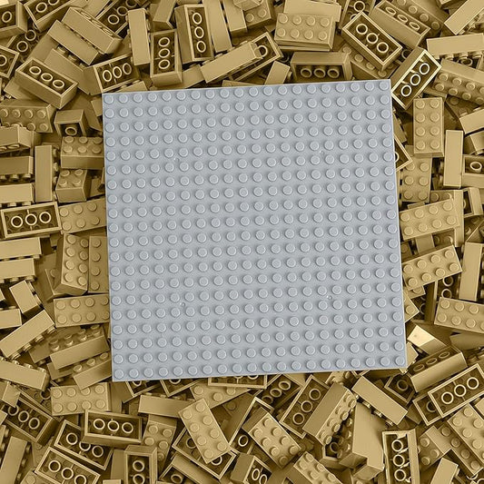 500 Piece Classic Building Bricks and 1 Gray Baseplate, 2x4 Bricks Bulk Creative Building Toys, Blocks Bulk for Kids Ages 6+, Sand