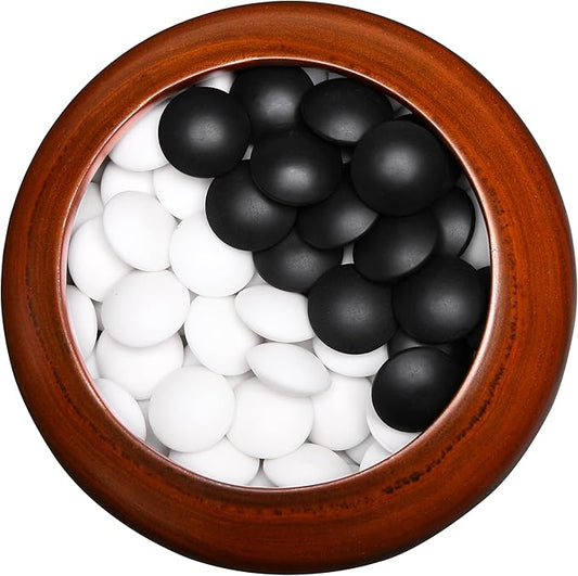 Double Convex Ceramic 11mm Go Game Stone Set 361pcs with Stone Bag and Go Board, 2 Players Board Game