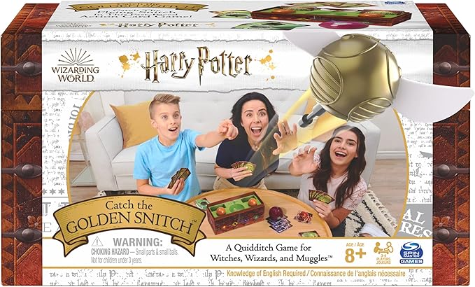 Harry Potter Catch The Golden Snitch, A Quidditch Board Game for Witches, Wizards and Muggles, Family Game Ages 8 & up