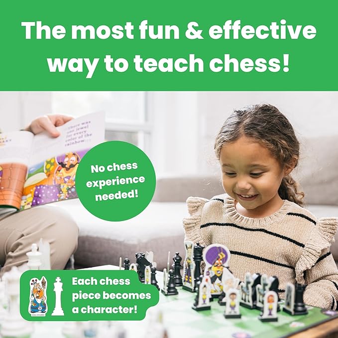 Kids Chess Set (Level 2 Strategy Expansion) Chess for Kids, Chess Game Toddlers, Learning Games for Kids, Boys & Girls Ages 3-103, No Stress Chess Game, Chess for Beginners