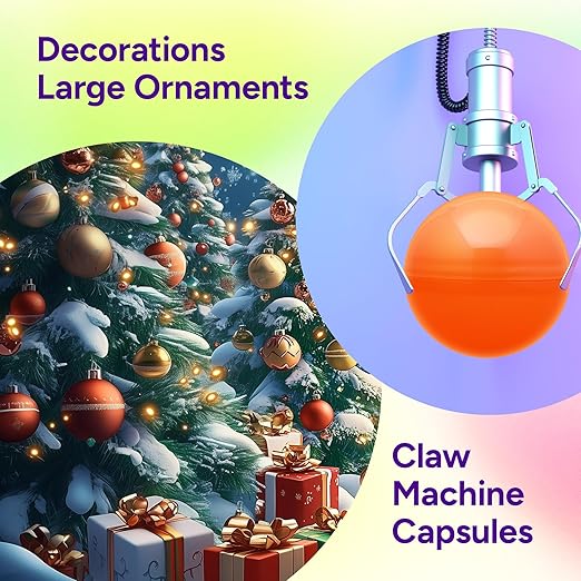 Big Claw Machine Capsules Yellow Plastic Sphere Party Favor Containers Round 5 pcs 6.3 inch Jumbo Plastic Christmas Ornaments Extra Large Candy Gift Box Empty Craft Party Supplies Vending Capsules