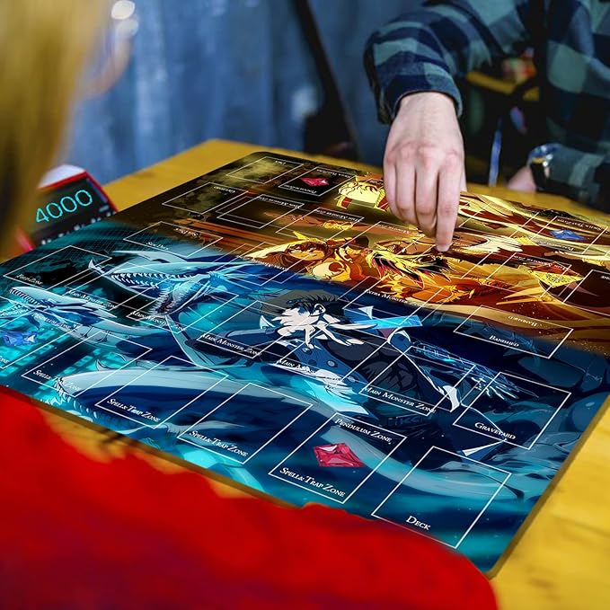 Card Rubber Mat - 2 Player, Square playmat for Gamer 60x60cm/23.6x23.6inch