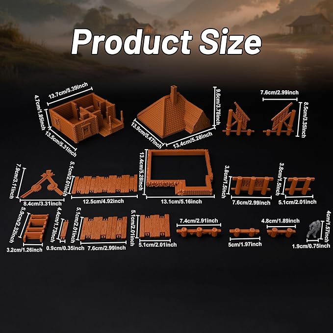 Modular Wharf RPG Terrain Set for Tabletop Roleplaying – Highly Detailed DND Accessories, TTRPG Buildings, Dungeons and Dragons Map Props for 28mm Miniatures-AF689