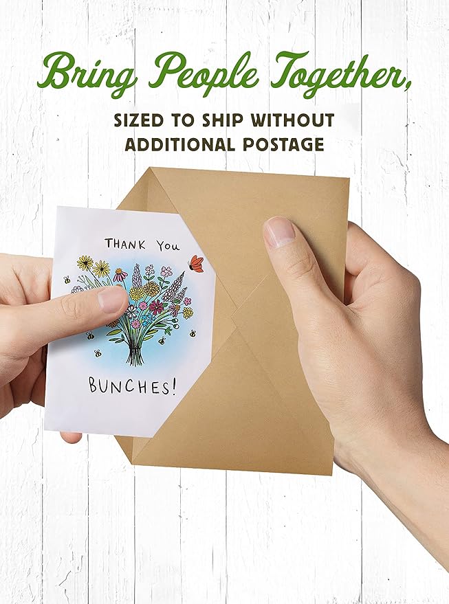 American Meadows Wildflower Seed Packets "Thank You Bunches" Party Favors (Pack of 20) - Express Gratitude with a Wildflower Seed Mix, Great Addition or Alternative to Thank You Cards