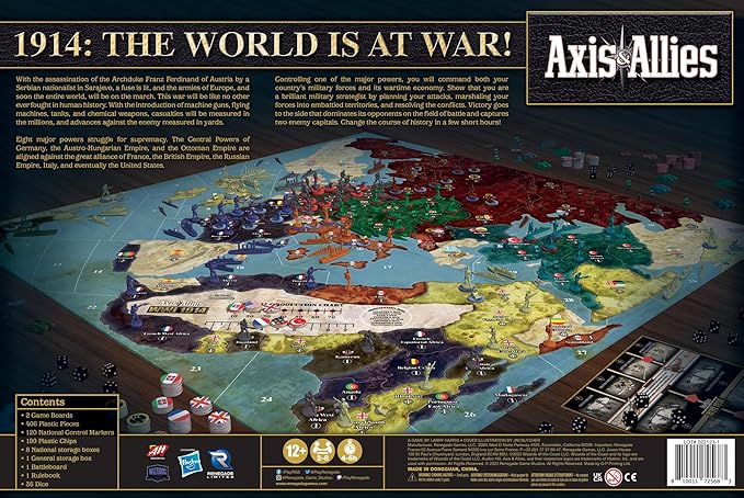 Renegade Game Studios: Axis & Allies: WWI 1914 - A Strategic War Board Game for 2-8 Players, Ages 14 and up, Intense Strategy Gameplay, 4 to 6 Hour Play Time