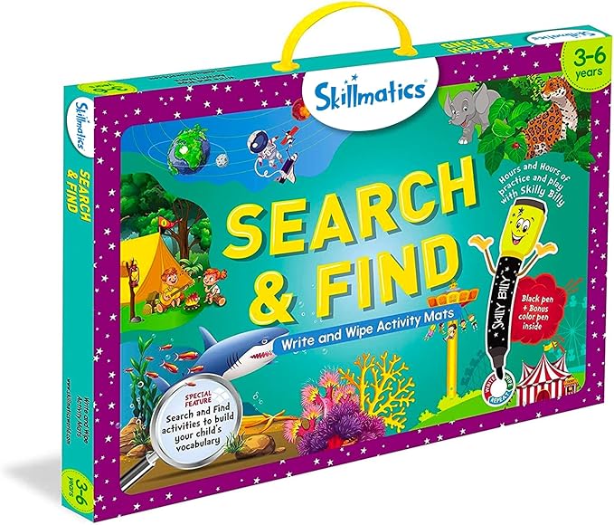 Skillmatics Search and Find Educational Game - Reusable Preschool Learning Activities, Perfect for Toddlers & Kids Who Love Toys, Art & Crafts, Builds Vocabulary, Gifts for Ages 3, 4, 5, 6