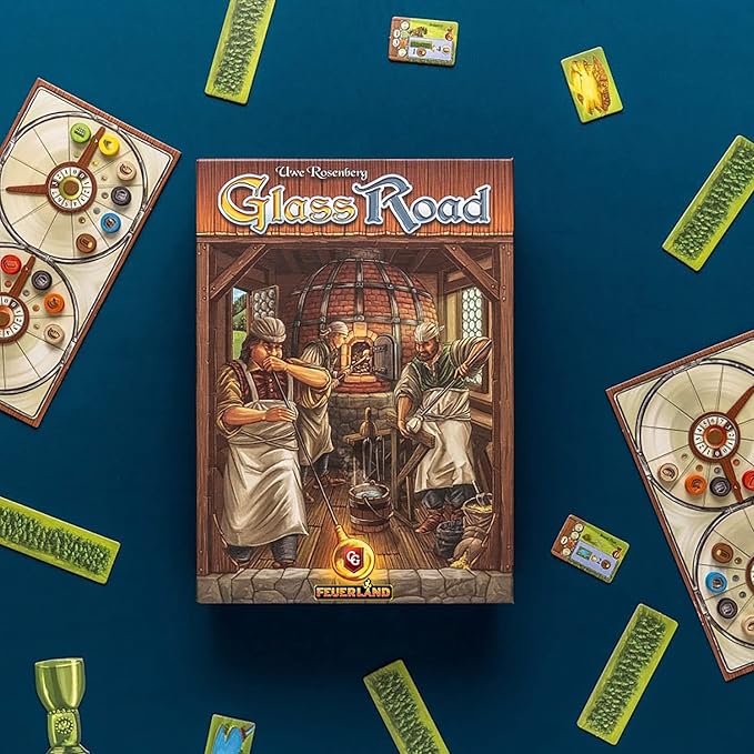 Glass Road, Strategy Board Game, Build and Gather to Make Your Own Trade Empire, 1 to 4 Players, 20 to 80 Minute Play Time, Ages 13 and Up