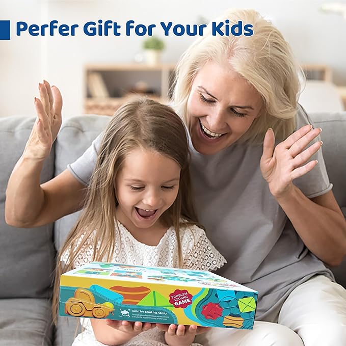 Kids Toys STEM Board Games - Logic Road Builder Brain Teasers Puzzles for 4 5 6 7 Year Old Boys Girls, Educational Montessori Birthday Gifts for Ages 4-8 Preschool Classroom Learning (41 PCS)