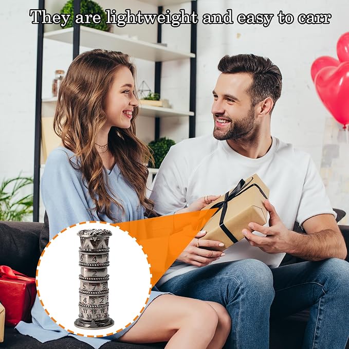 Pagoda Dice Spinner, 7 in 1 Metal Unique Roulette Dice for Sci-Fi, War, Crime Theme Tabletop Games