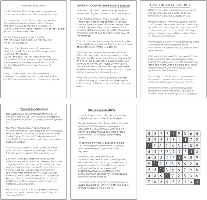 Andux Wooden Sudoku Puzzle Board Game with Drawer SD-02 (Black)