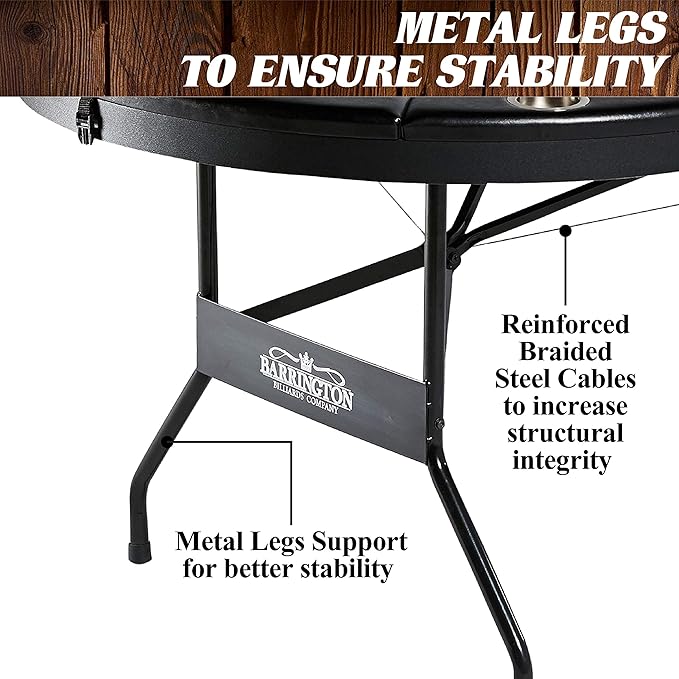 Barrington Poker Multiple Styles Folding Poker Table & Poker Table Top/Dining Table Collection, Durable Padded Rail Tables with Felt Playing Surface, Perfect for Texas Holdem Games