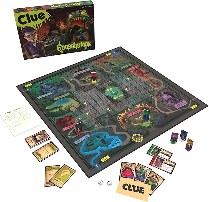 CLUE: Goosebumps, Classic Board Game Inspired R.L. Stine’s Goosebumps Novels, Thwart Slappy's Sinister Plan with Friends and Family of All Ages, Officially Licensed Scholastic Merchandise