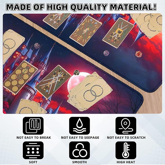 MTG Playmat- Stitched Edges Forest TCG Playmat-Non-Slip Landscape Play Mat Smooth Surface Rubber Base Board Game Mousepad 24x14 inches for Trading Card Game Playing with Storage Bags