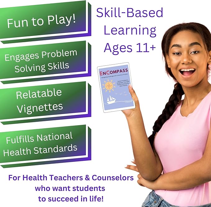 EnCompass Card Game – Build Problem-Solving Skills to Handle Life’s Challenges| Empower Emerging Adults to Overcome Peer Pressure, Anxiety & Real-Life Obstacles | SEL Classroom Activity