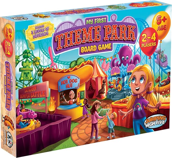 My First Theme Park Board Game for Kids Ages 5+- Build an Amusement Park with Cute Rides & Games - Fun Family Tile-Placement Strategy Game - Easy to Learn - Educational Gift for Boys & Girls
